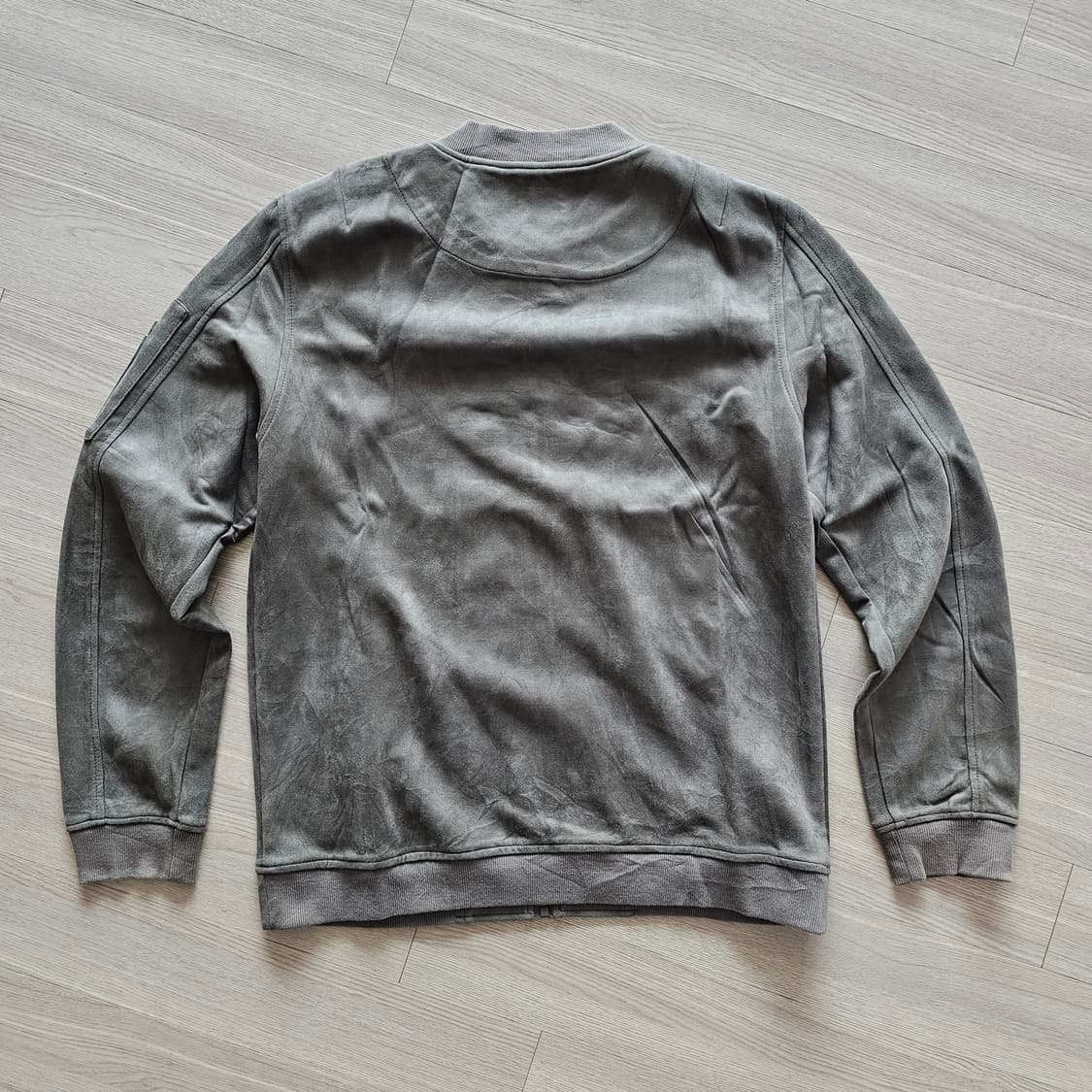 M L 100 RamLossa 벨벳 트랙자켓 점퍼 카키그레이 일본 빈티지 상품이미지3