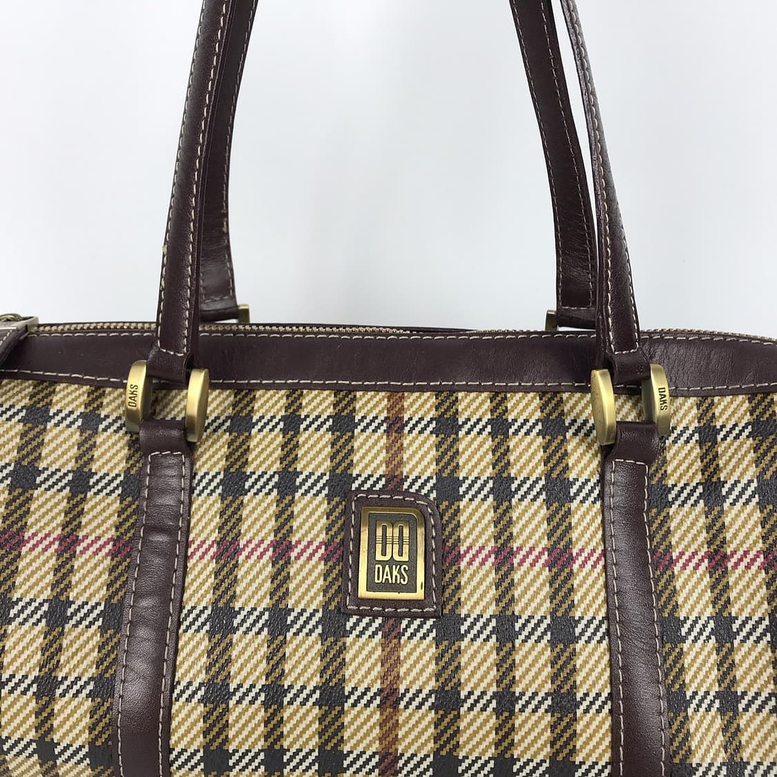 닥스 DAKS 시그니처 체크 원통 토트백 가방 상품이미지2