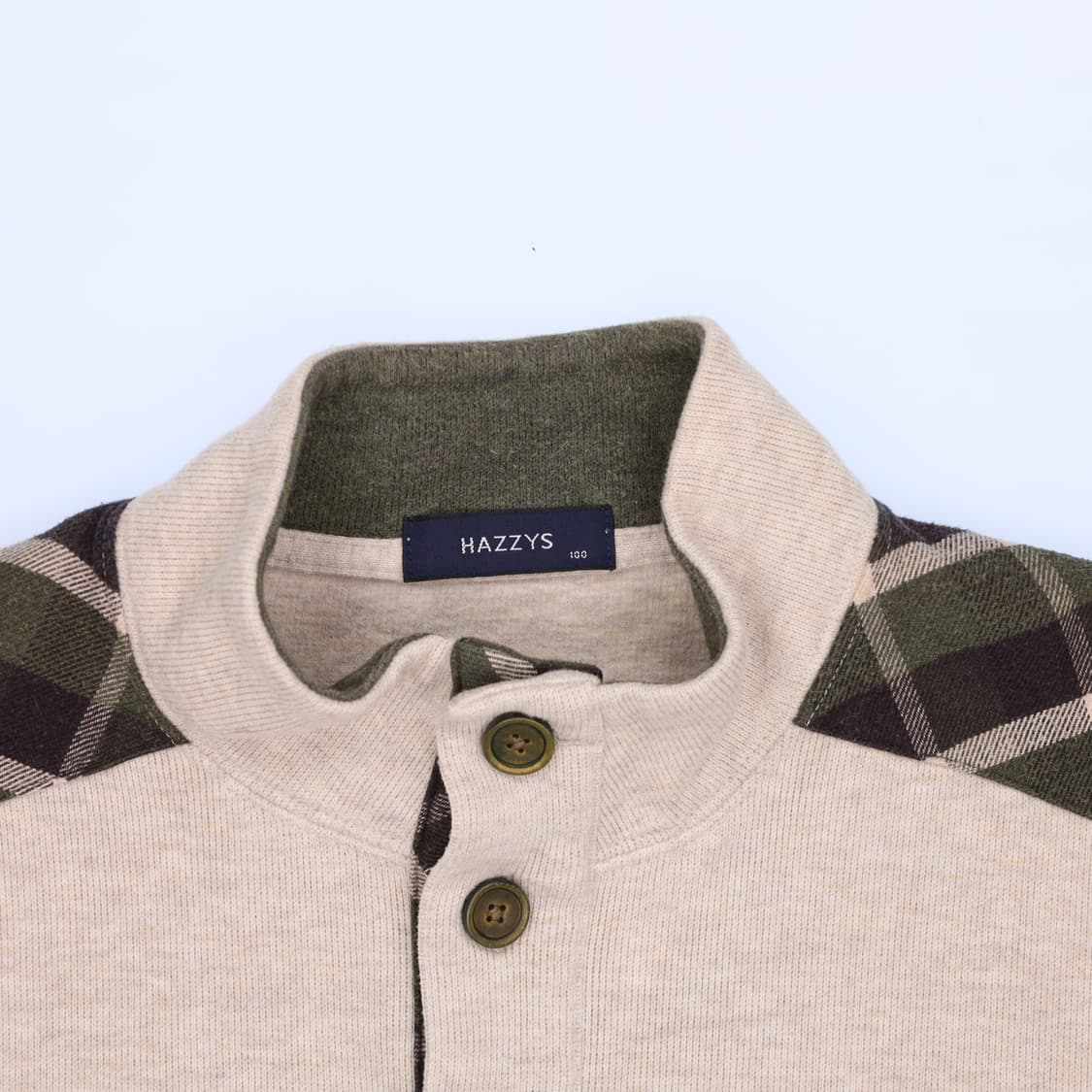 100 헤지스 숄더 체크 반폴라 하프넥 니트 4231 상품이미지6