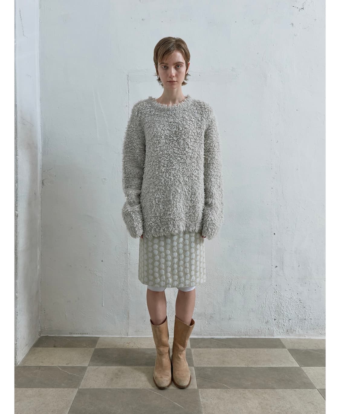 낫띵에브리띵 PEBBLE JACQUARD MIDI SKIRT 상품이미지1