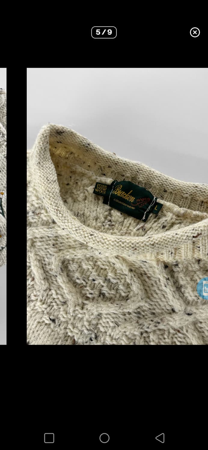 빈티지 양 자수 아란 케이블 스웨터 상품이미지5