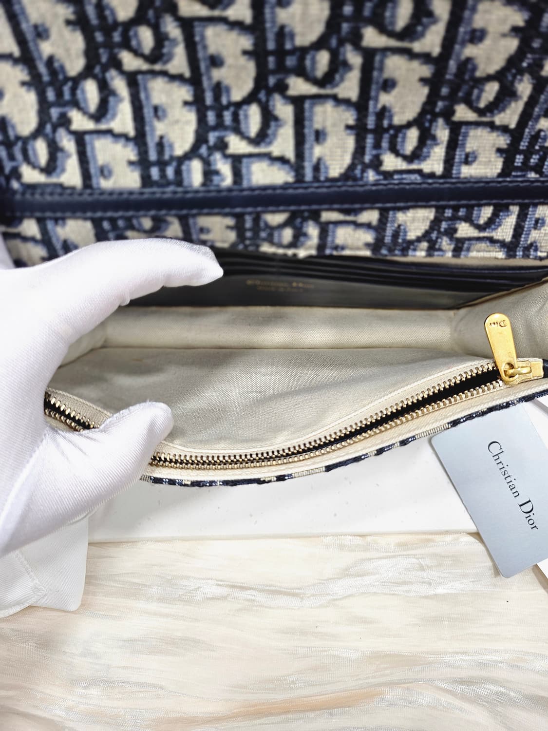 [정품]디올 오블리크 새들 미디엄 체인 파우치 상품이미지7