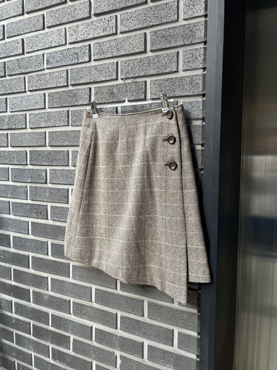 언발란스 트위드 스커트 브라운 상품이미지1