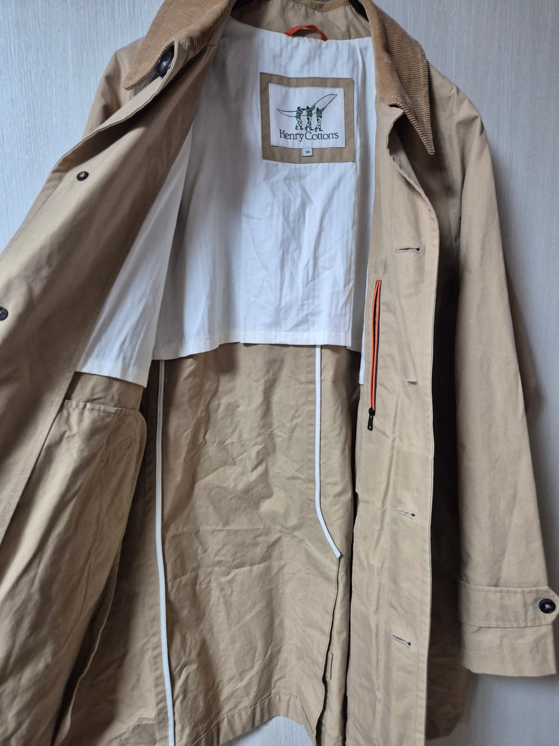 (23년) 헨리코튼 클래식 베이지 코트 남성 50 싱글코트 상품이미지6