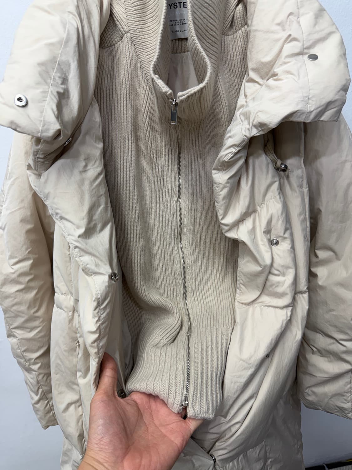 정품) SYSTEM 시스템 한섬 23ss 이중잠금 구스패딩 82 상품이미지5