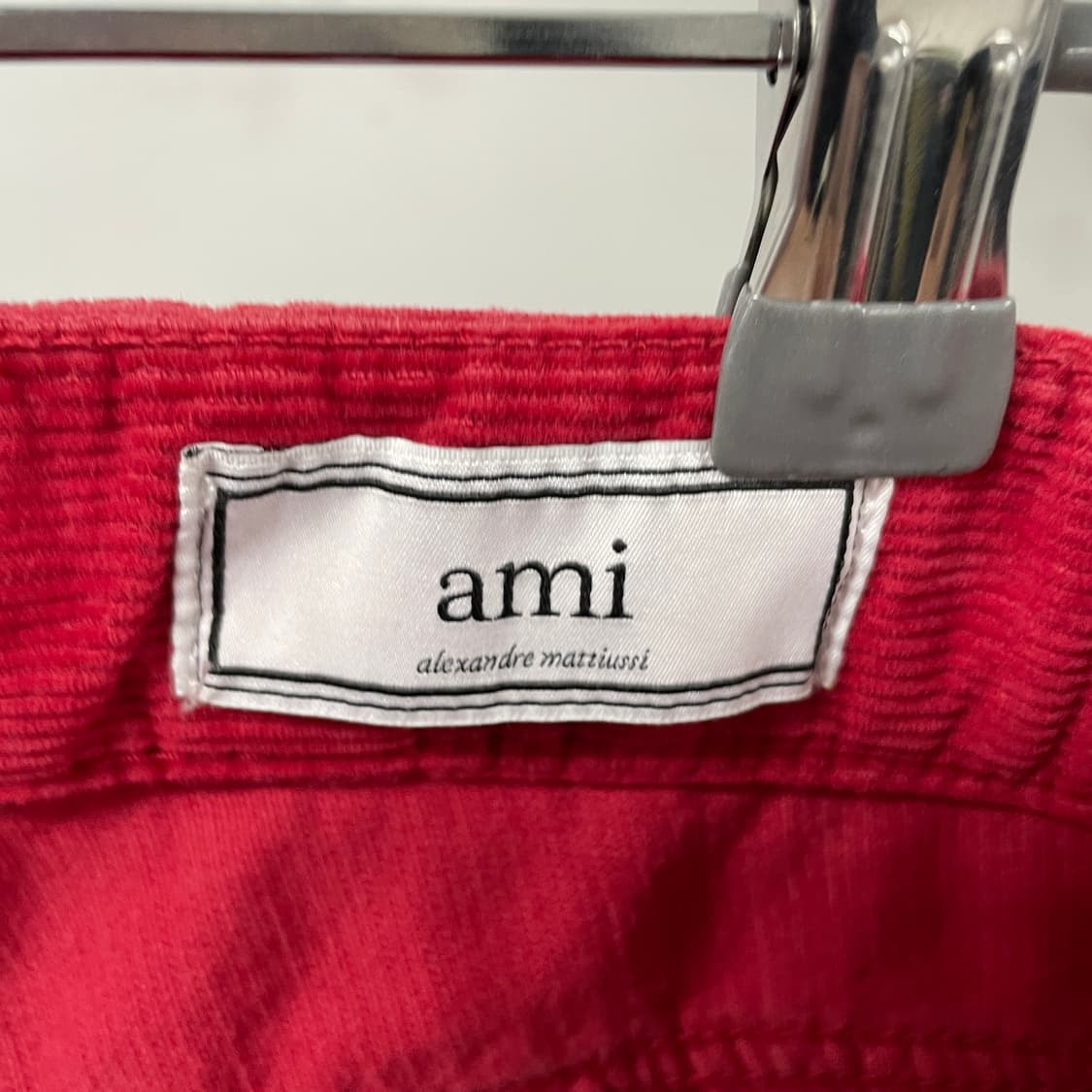 AMI 아미 코듀로이 팬츠 레드 M 상품이미지7