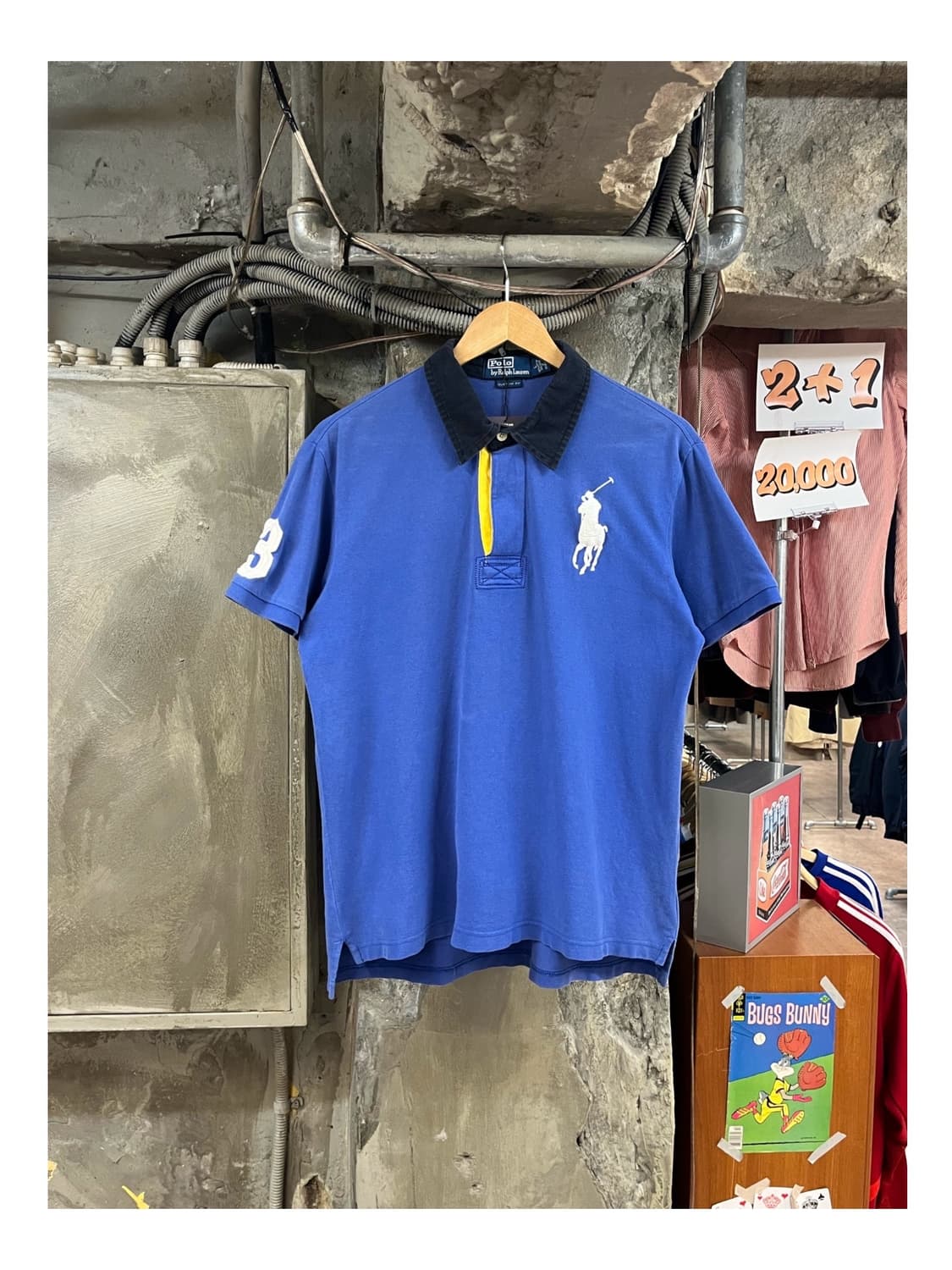 폴로 랄프로렌 빅포니 반팔 카라티 블루 L #csz3151 상품이미지1