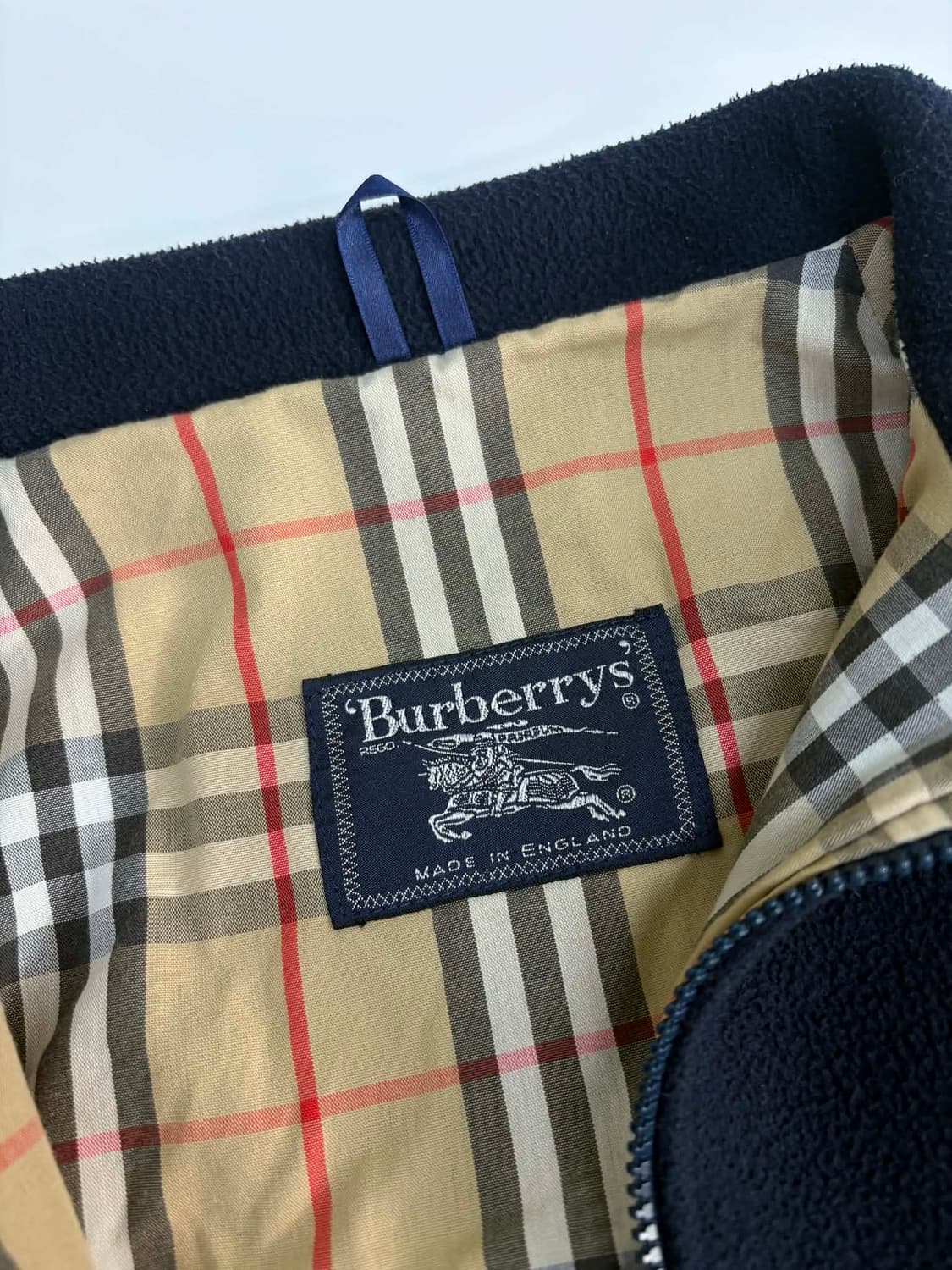 90s 버버리 노바체크 네이비 플리스 자켓 상품이미지3