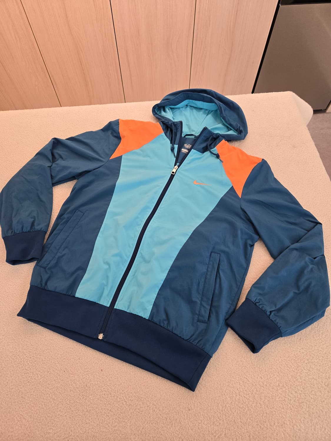 나이키 후드 올드스쿨 바람막이 자켓( 민트+옥색+오렌지) S 상품이미지1