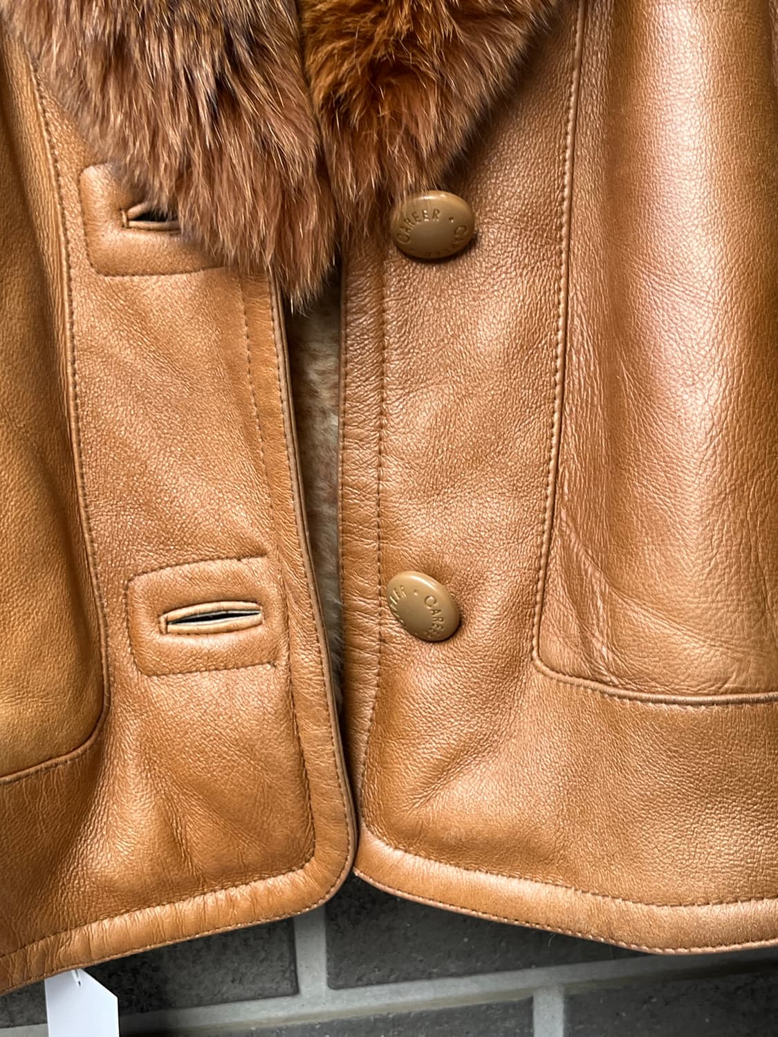 90s CAREER 폭스퍼 램스킨 자켓 브라운 상품이미지9