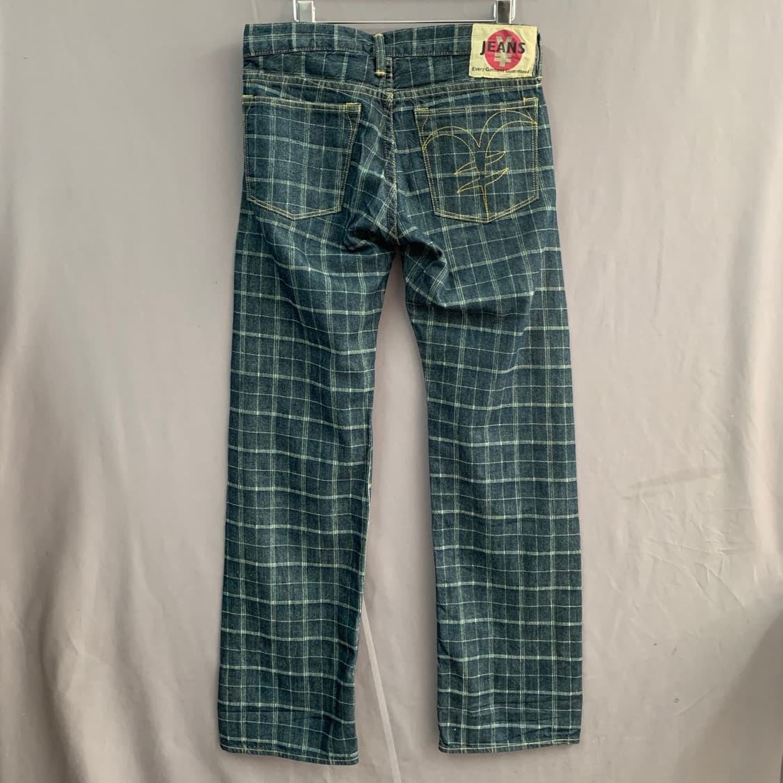 30인치 미치코 코시노 YEN JEANS 스트레이트 체크 데님 청바지 상품이미지2