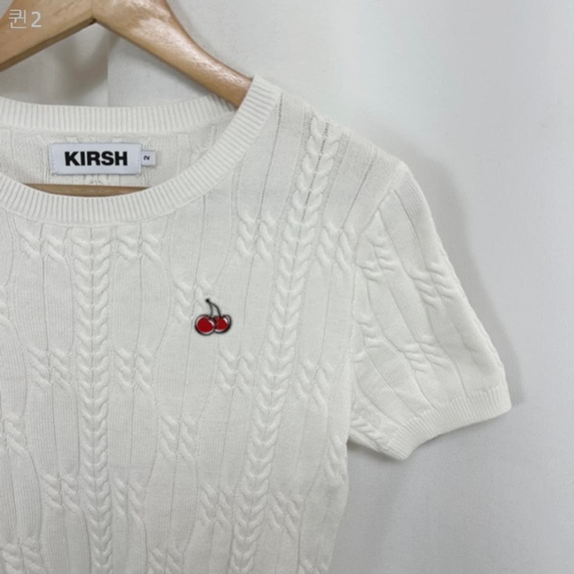 키르시 여자 니트 반팔티 화이트 2 (44-55추천) 상품이미지3