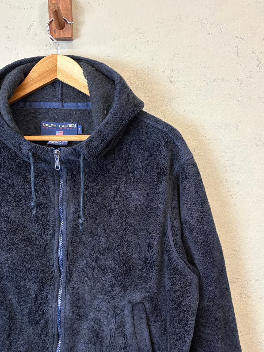 폴로스포츠 90s USA 빅로고 네이비 플리스 후드 자켓 상품이미지4