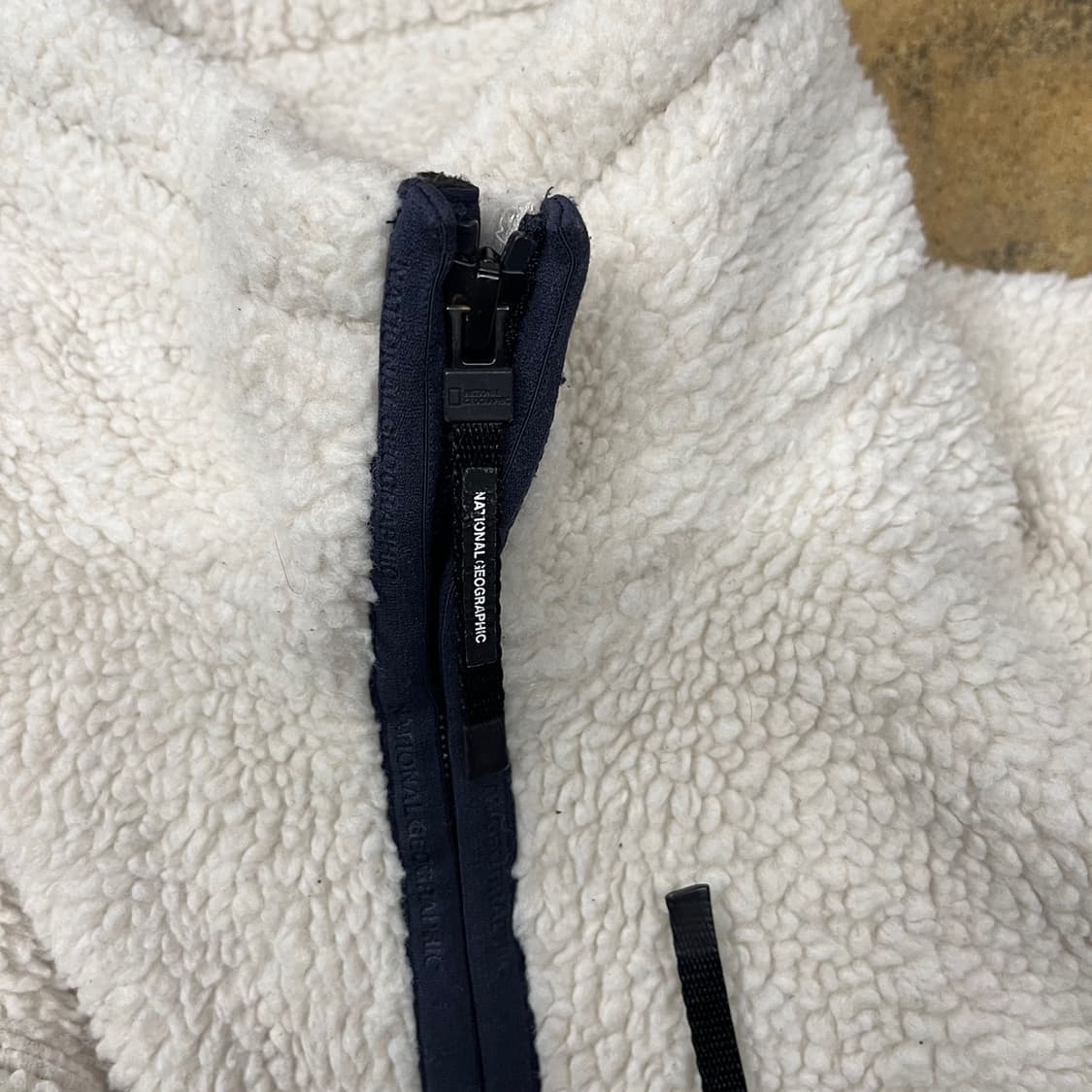 [정품/M] 내셔널지오그래픽 아이보리 후리스 자켓 b16 상품이미지7