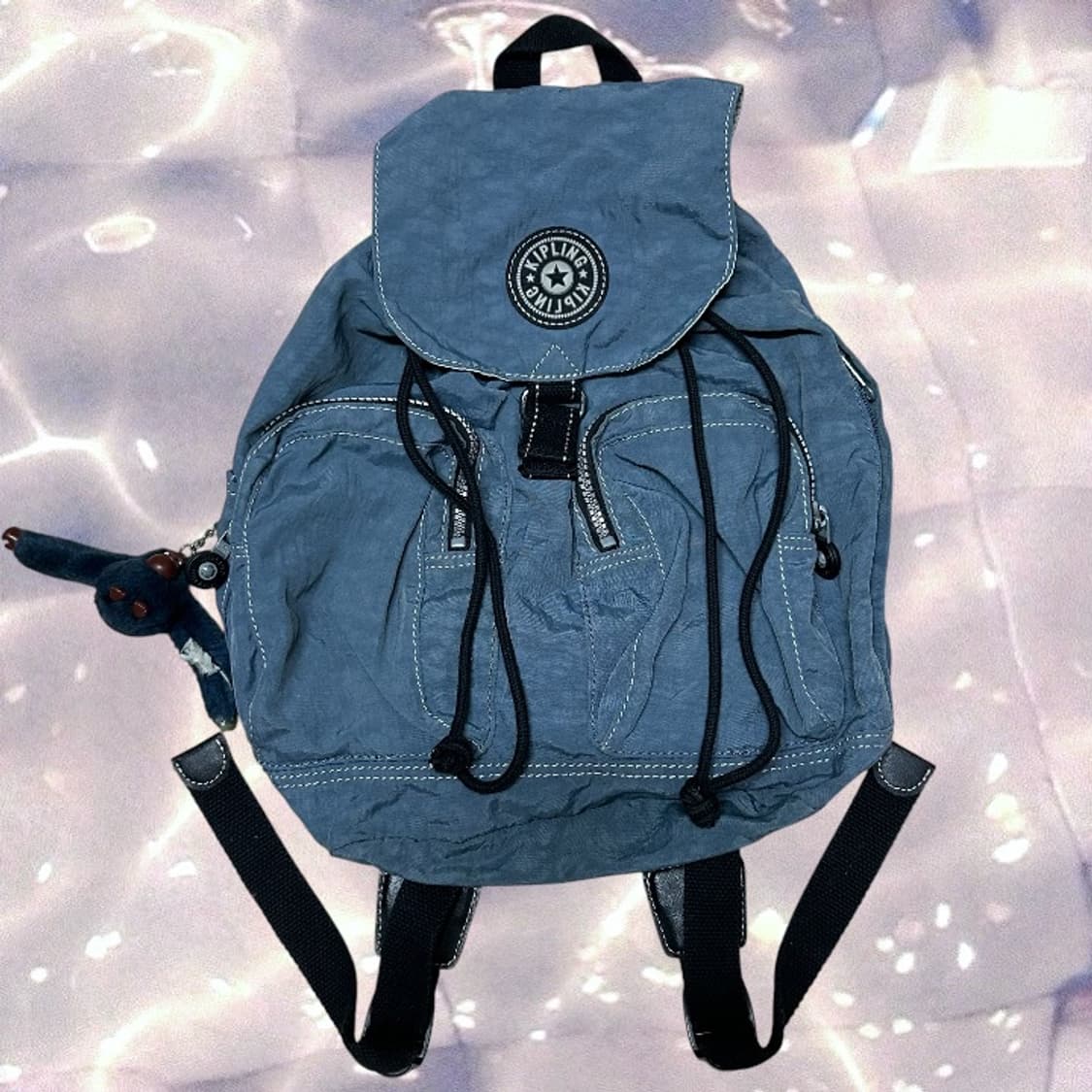 키플링 복조리 백팩 가방 데님 블루 y2k 고릴라 상품이미지1