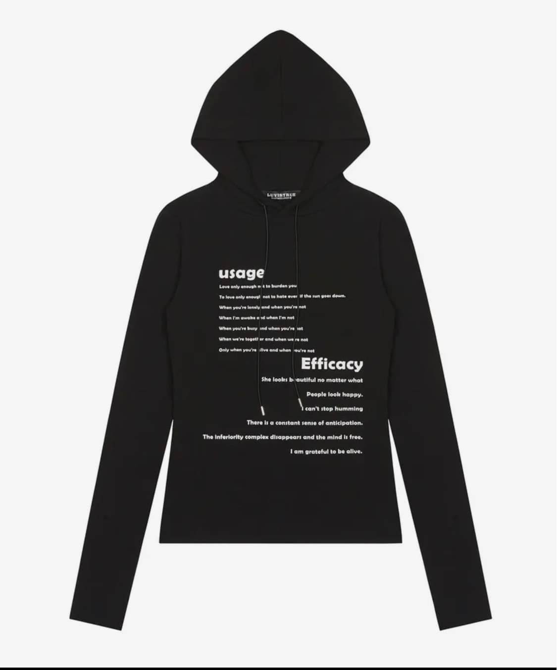 [러브이즈트루] long hood tee(블랙) 상품이미지1