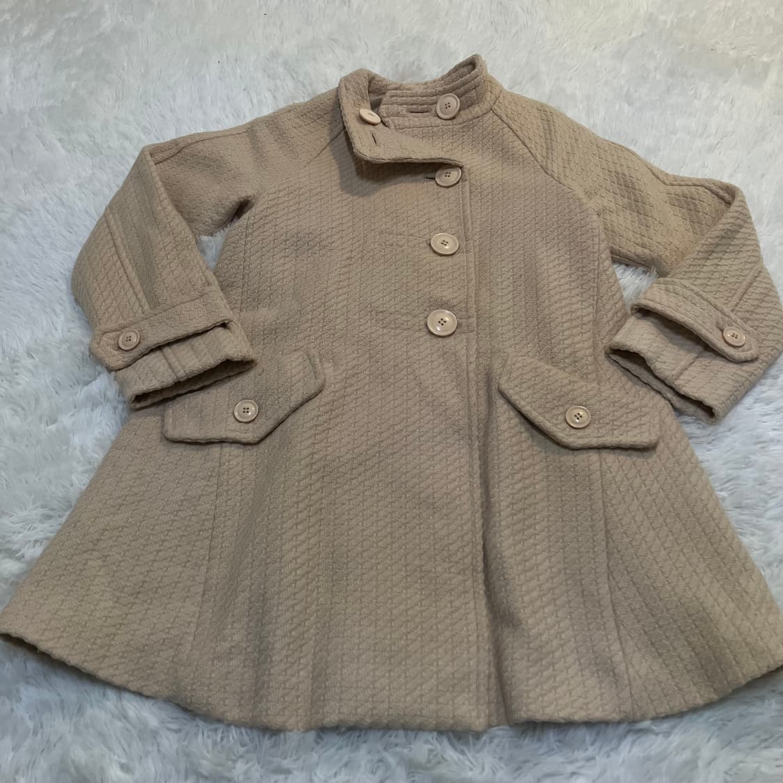 빈티지 아이보리 패턴 코트 843 y2k 스트릿 모리 갸루 일본빈티지 펑 상품이미지1