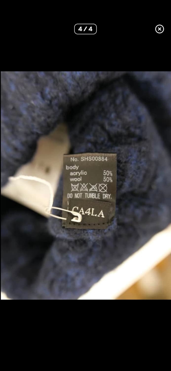 ca4la 카시라 니트 방울 비니 네이비 상품이미지4