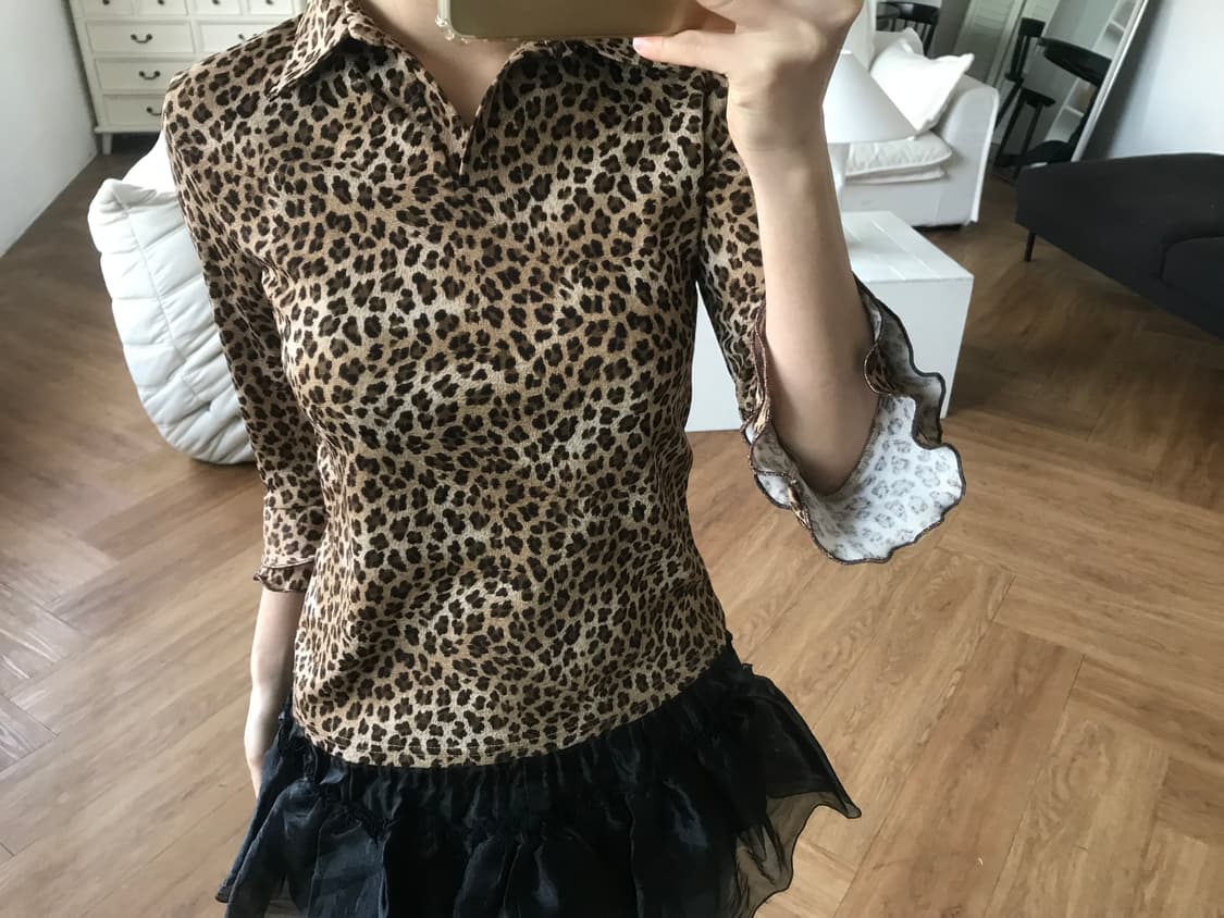 vintage leopard pattern top 상품이미지5