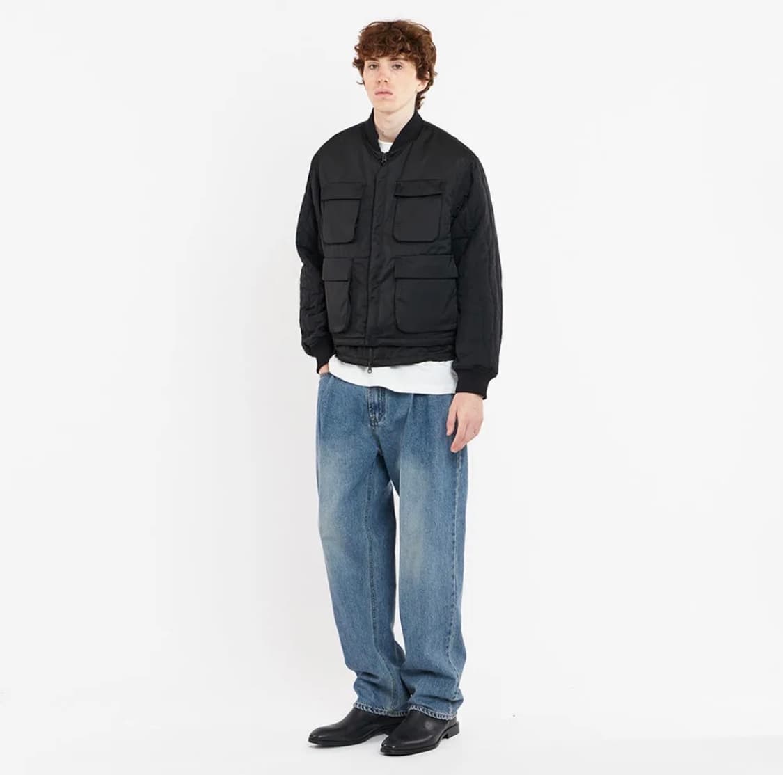 언어펙티드 패디드 레이어드 플라이트 자켓 블랙 상품이미지3