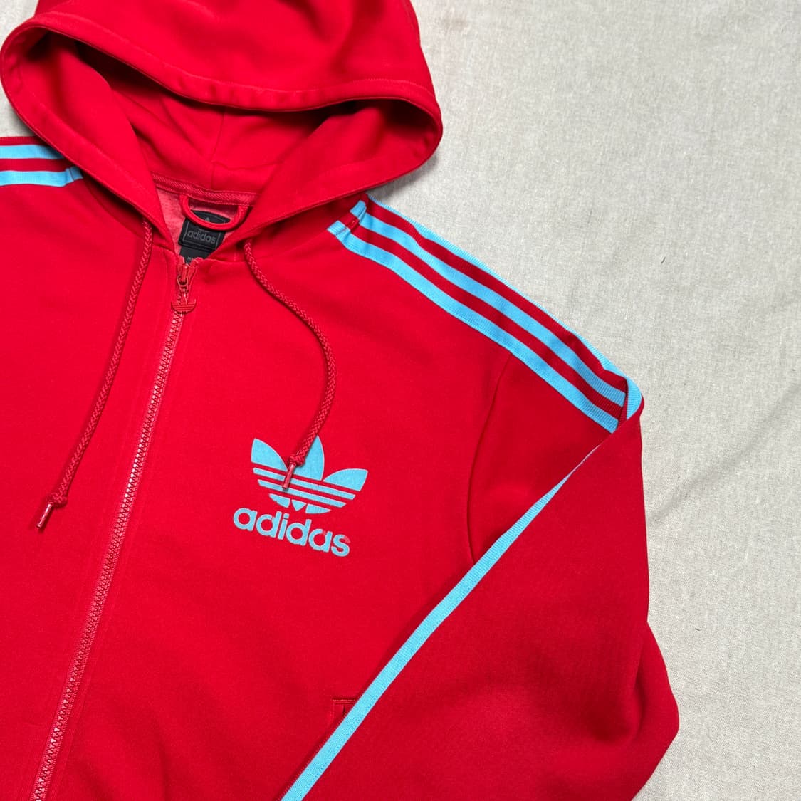 아디다스 레드 소라 배색 져지 후드집업 100 상품이미지2
