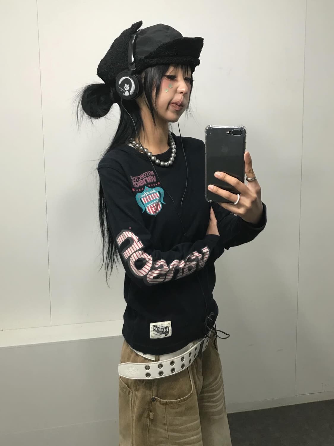 밴슨 핑크 스트라이프 로고 롱슬리브 상품이미지5