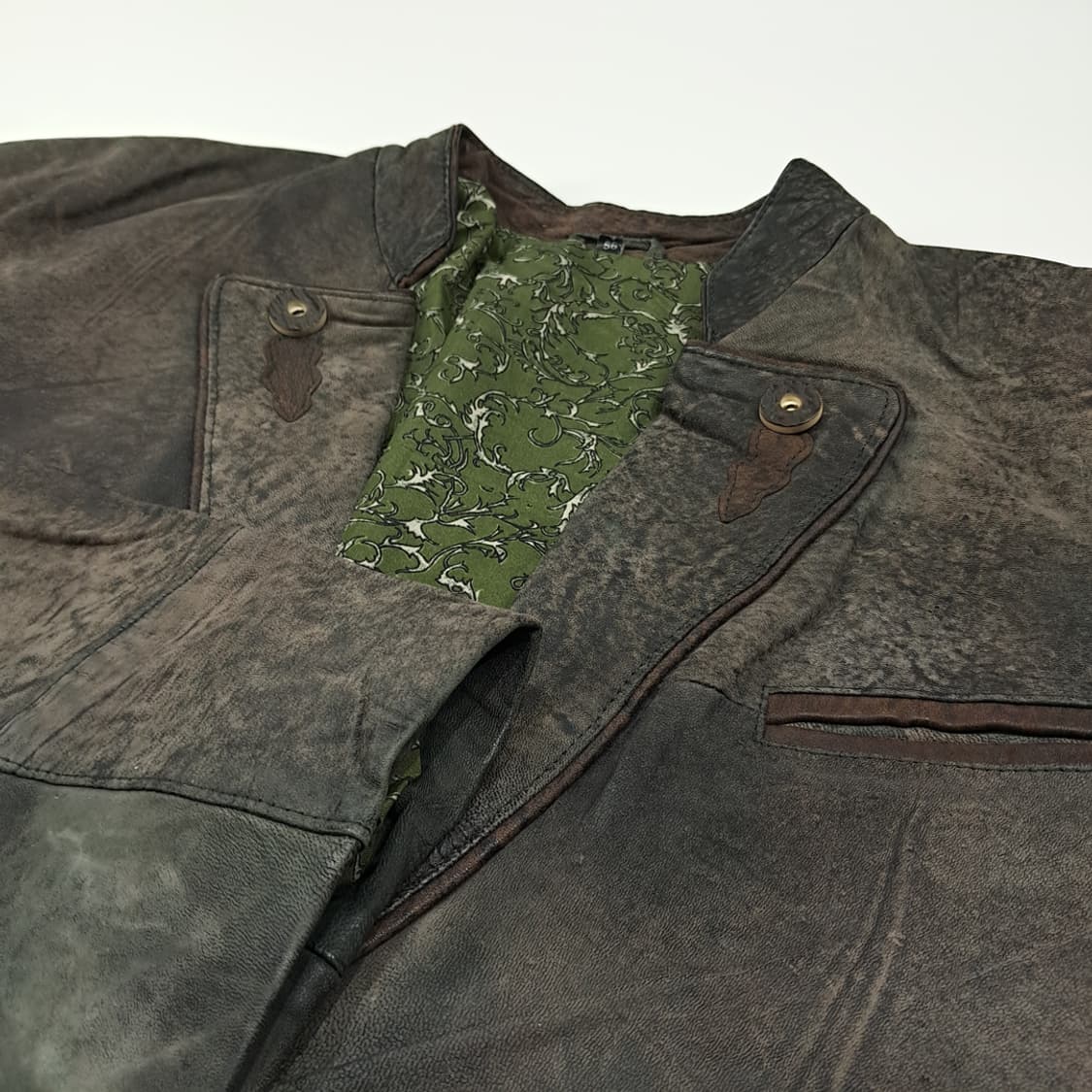 CL333 XL 크루거 80s 독일판 가죽 트라흐텐 그린 자켓 상품이미지8
