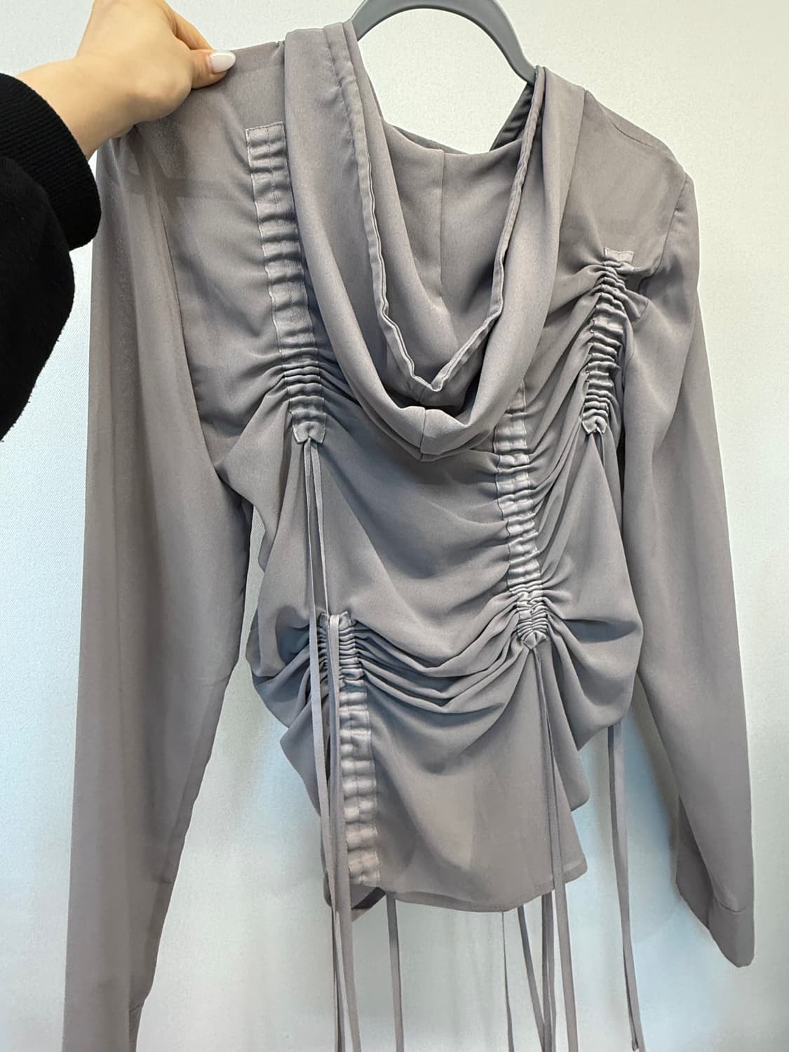 나체 셔링 쉬폰 후드집업 상품이미지3