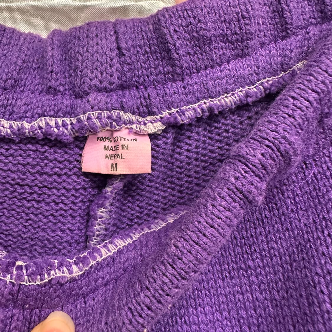 Purple Bootcut Banded Cotton Pants  상품이미지5