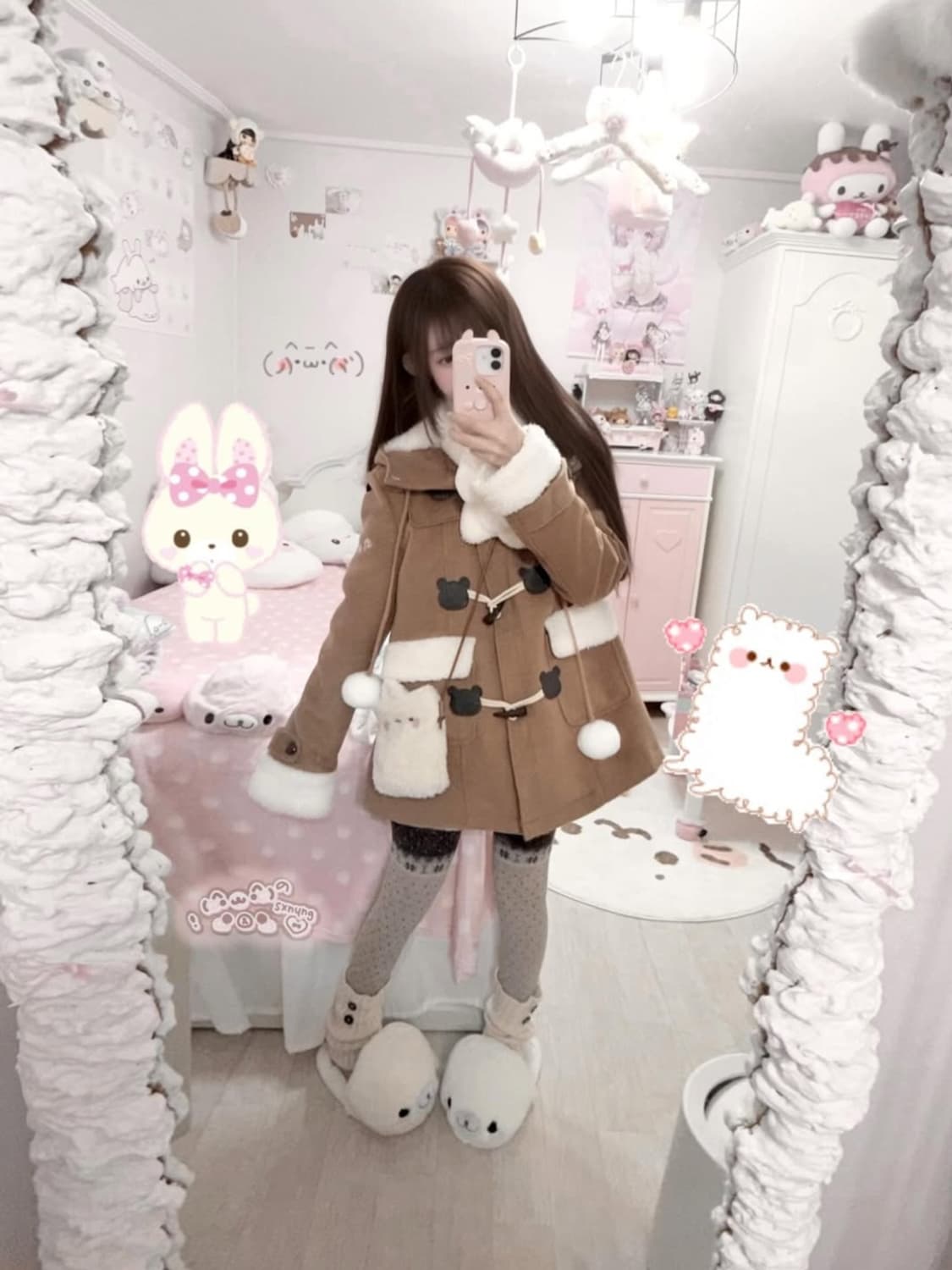 스너그 서냥님 Dear hug coat 코트 | 모리걸 빈티지 사와코 상품이미지2