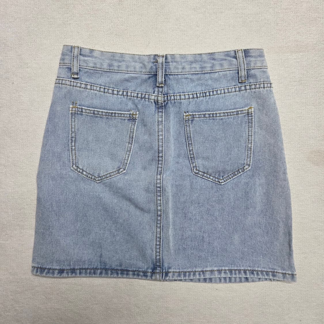 빈티지 하트 자수 데님 미니 스커트 상품이미지2