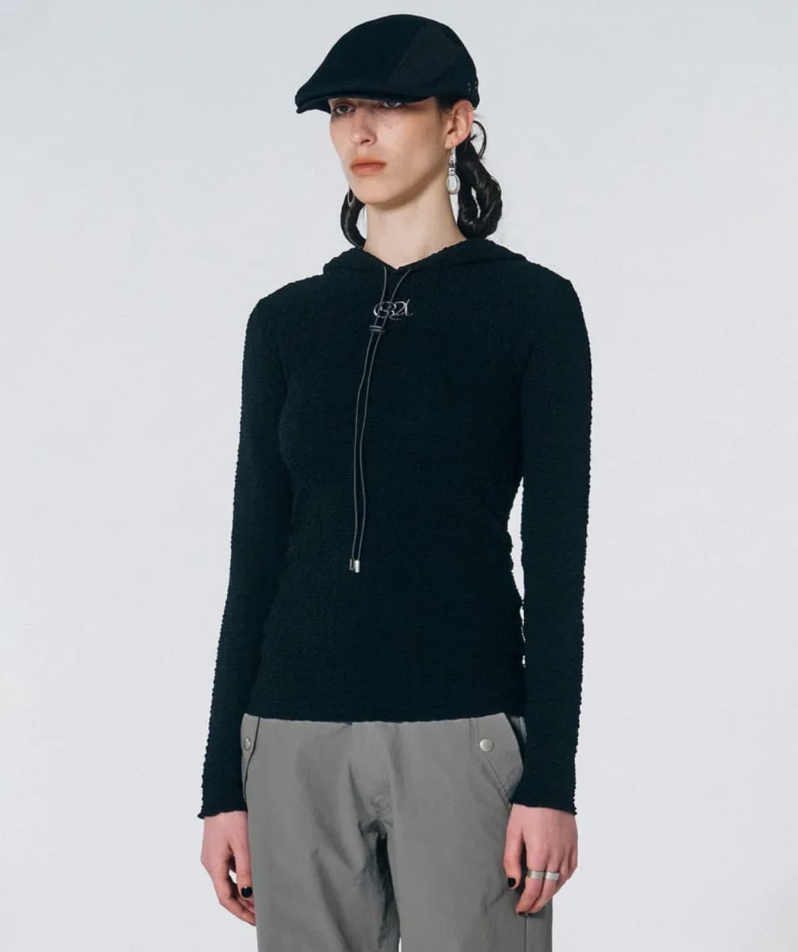 Sculptor E-string Crinkle Hoodie Black 상품이미지1