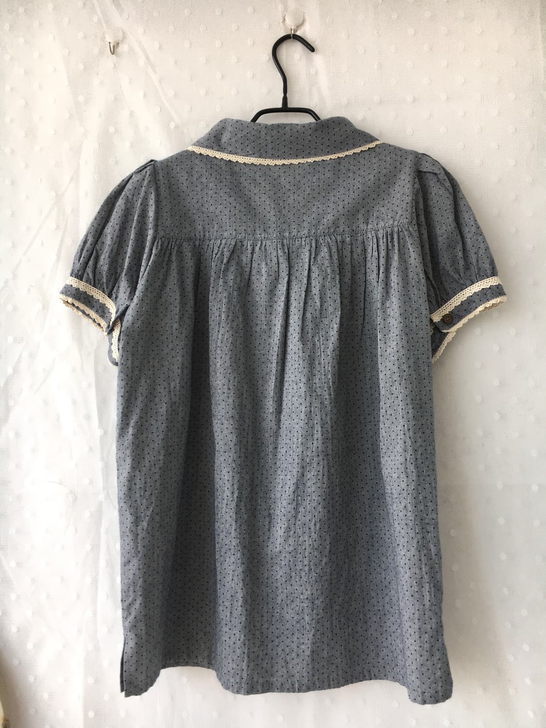 [Hand Made] 핸드메이드 도트 반팔 블라우스 모리걸 상품이미지4