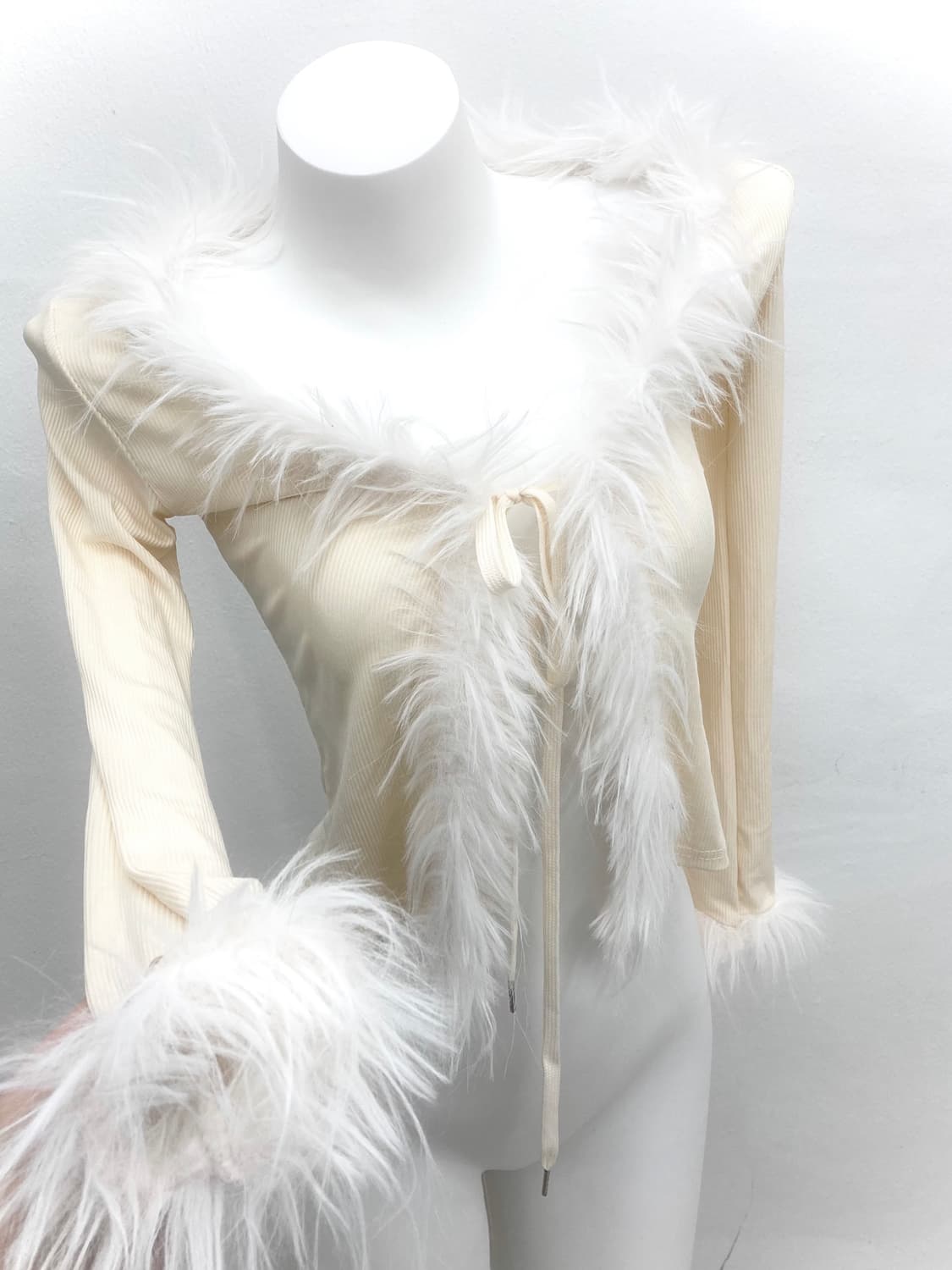 Ivory fur cardigan 상품이미지2