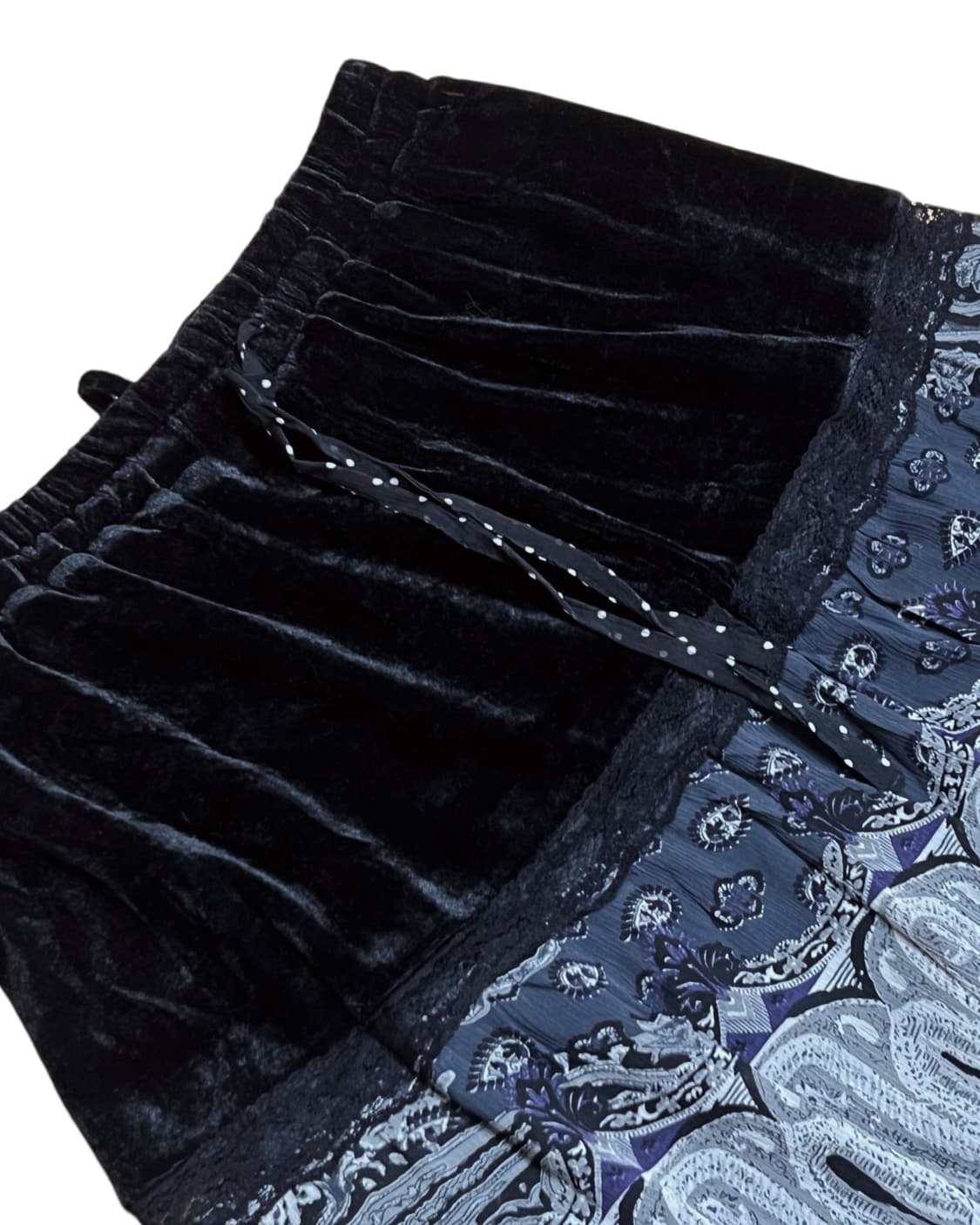 페이즐리 레이어드 미디 롱 스커트 모리걸 갸루 상품이미지7