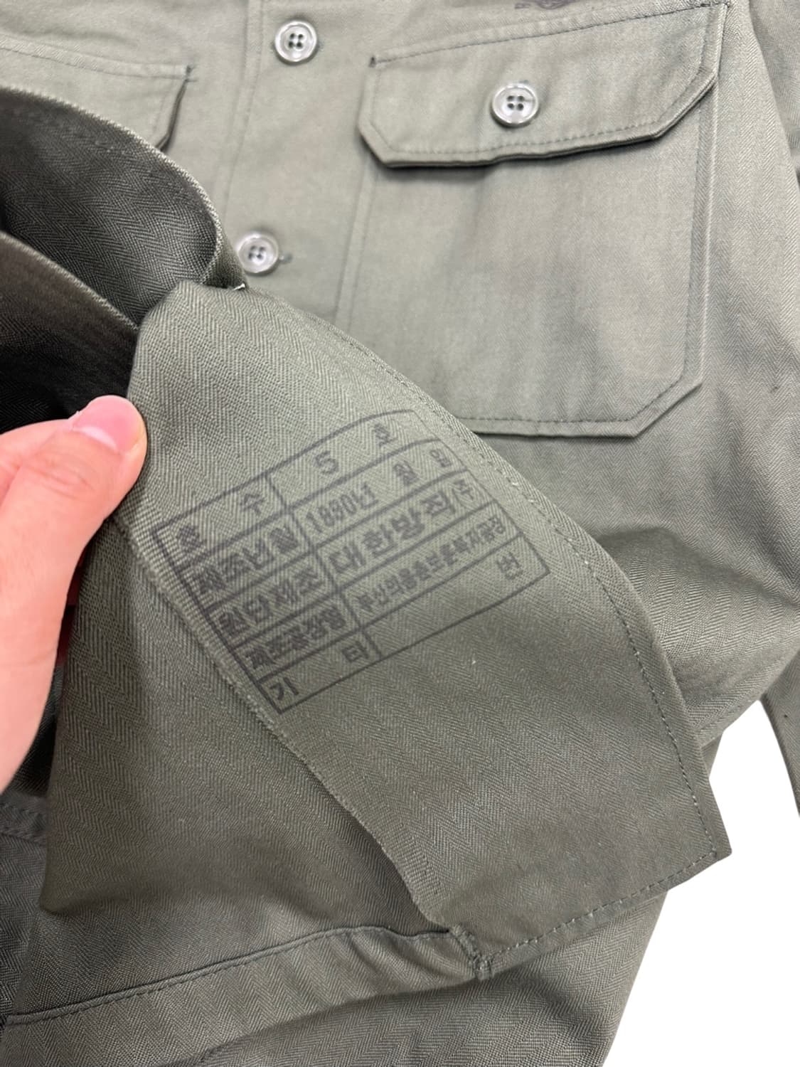 90s 한국군 퍼티그셔츠 카키 (90~95) 상품이미지7