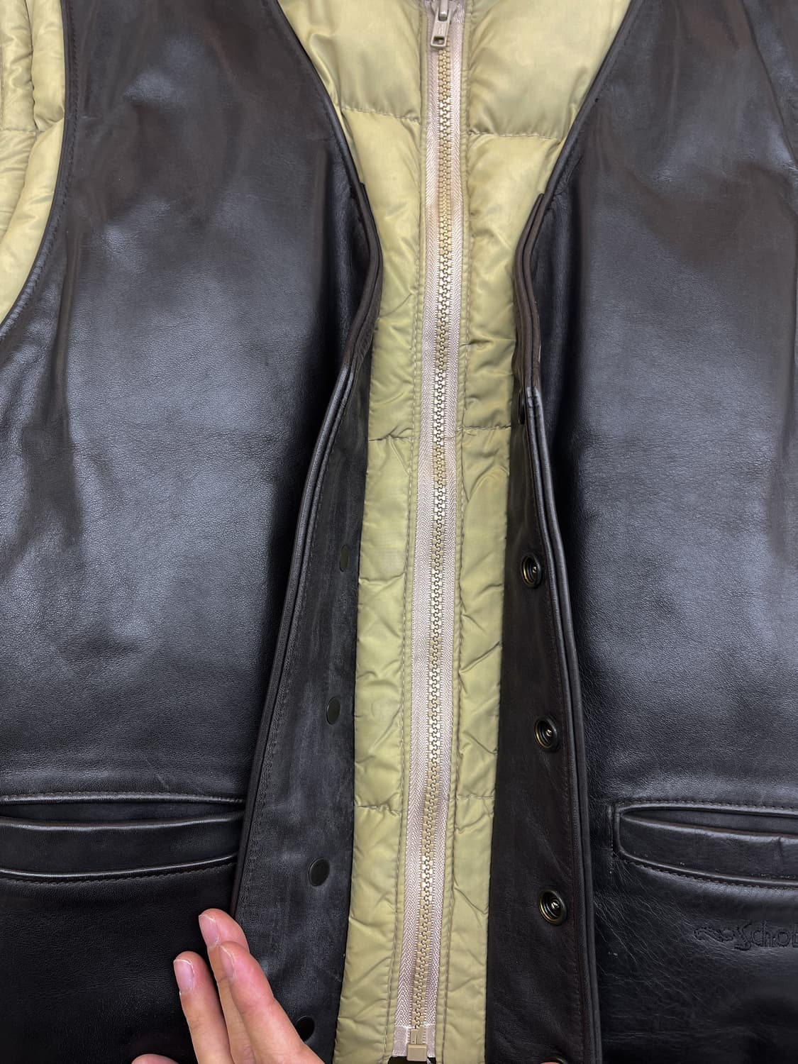 쇼트 80s 2in1 레더 다운 자켓 상품이미지6