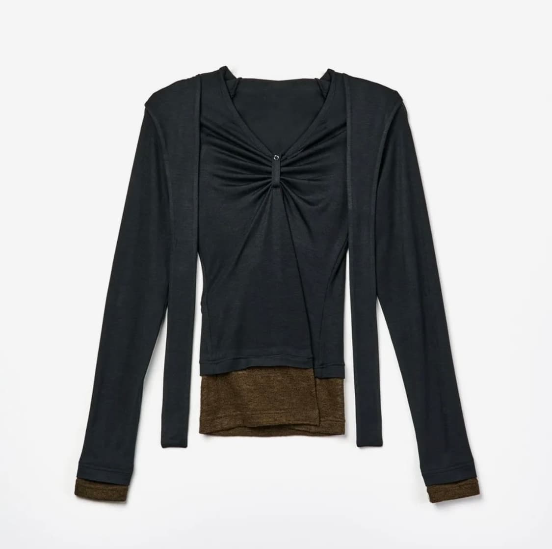 LAYERED SHIRRING HOODIE 상품이미지1