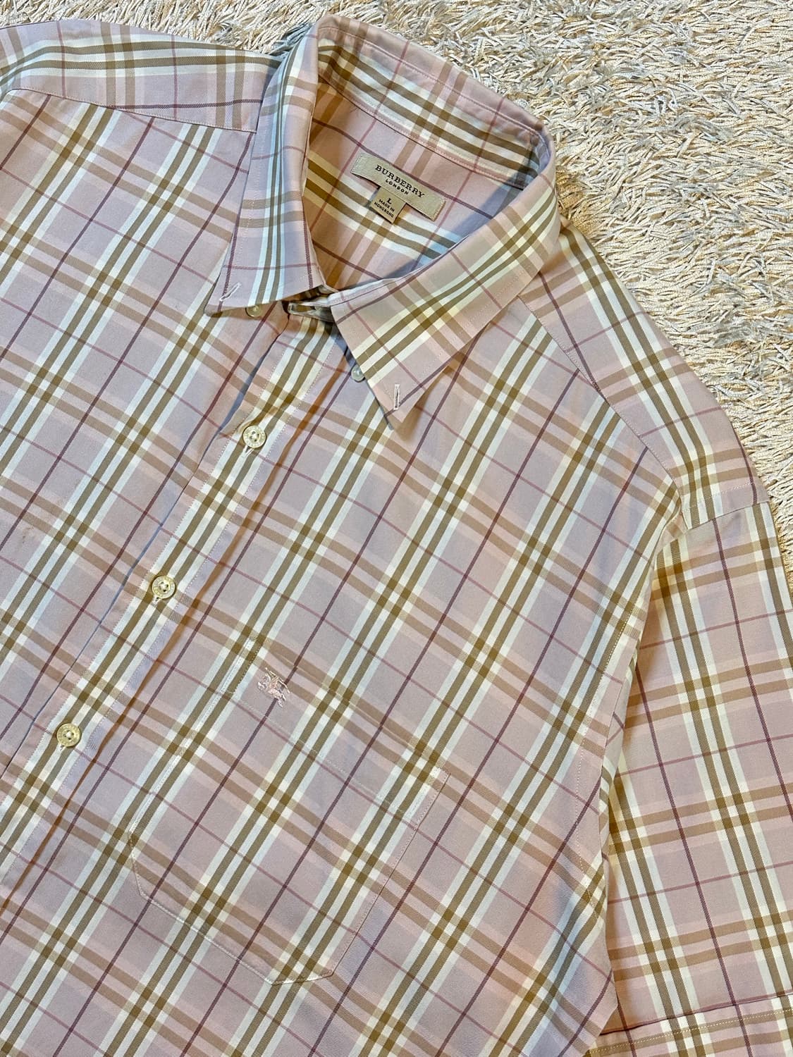 버버리 BURBERRY 포켓 노바체크 반팔셔츠 핑크 상품이미지2