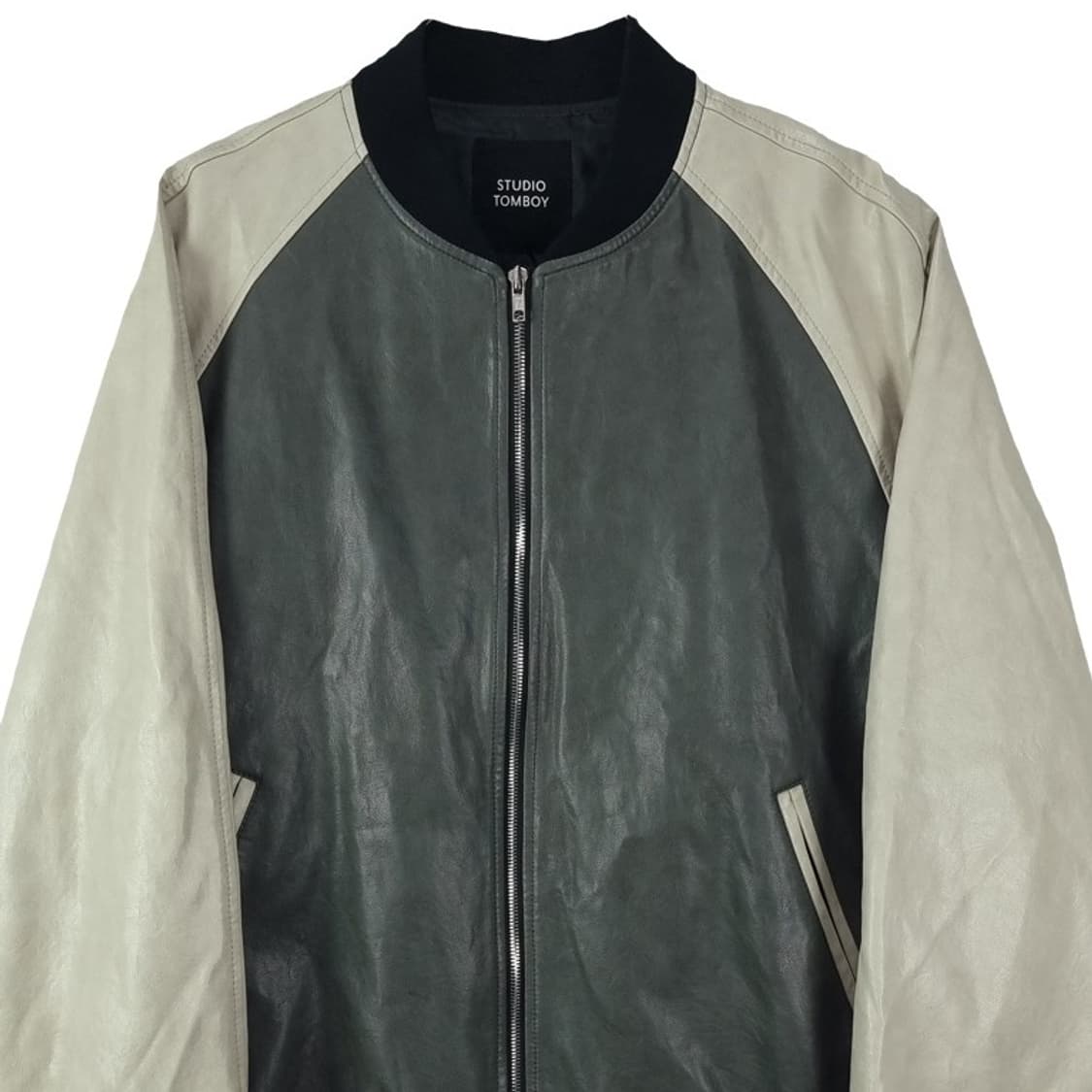 [톰보이] 비건 레더 바시티 자켓 M18633 상품이미지4
