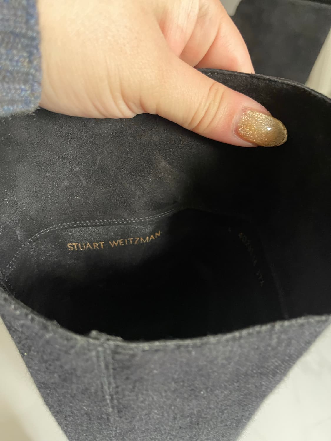 스튜어트 와이츠먼 블랙 스웨이드 롱부츠 240 상품이미지4