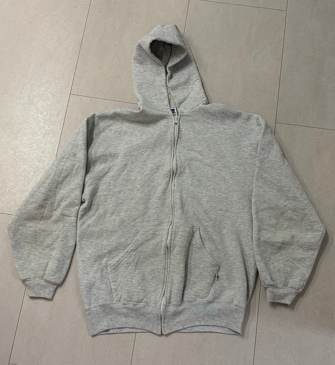 [XL] 90s 러셀 USA 후드집업 라이트그레이 상품이미지1