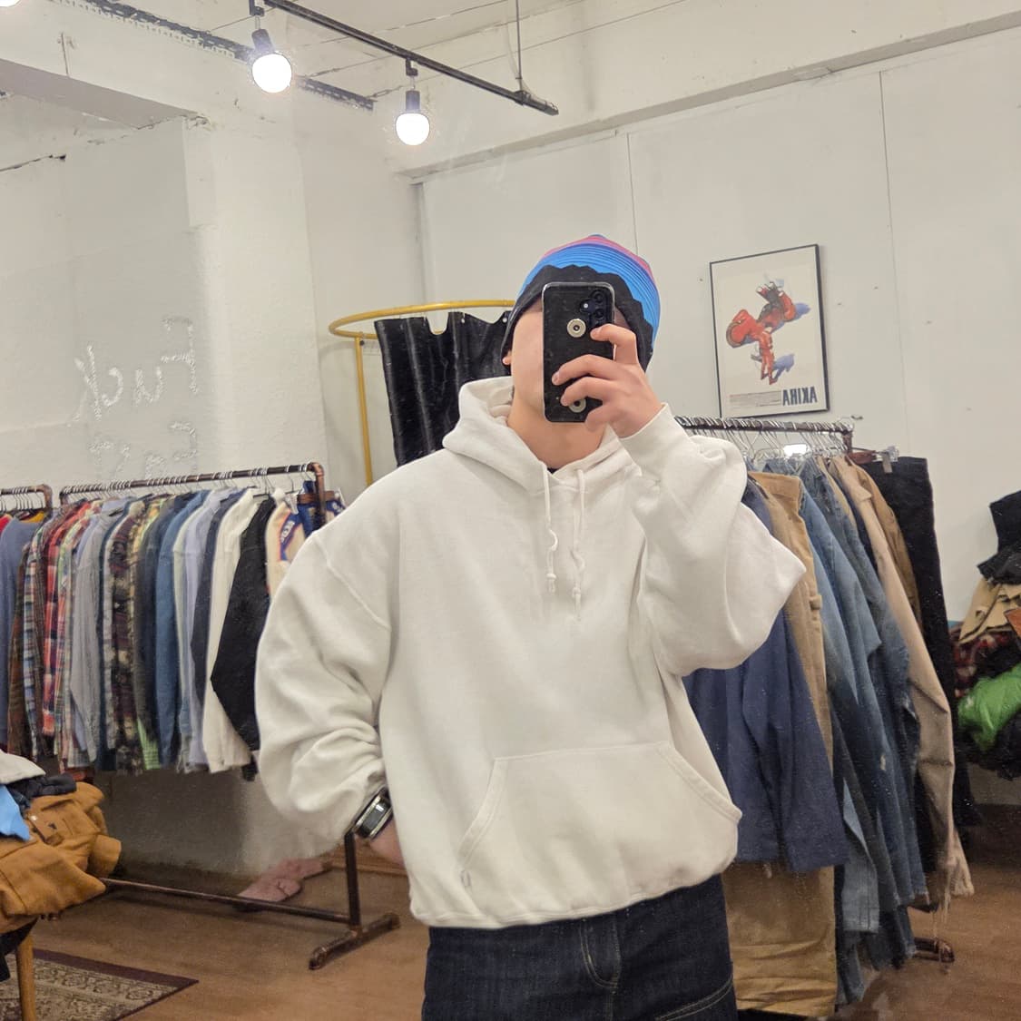 90s 빈티지 러셀 후드 화이트 XL 상품이미지8