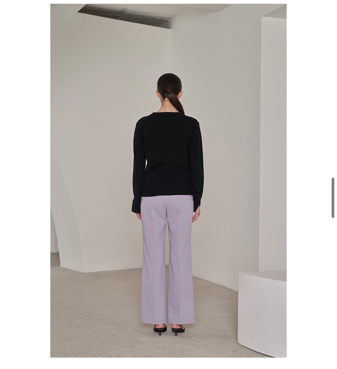 서브셋 프리미엄 라운드넥 울캐시 니트 블랙 새상품 상품이미지3