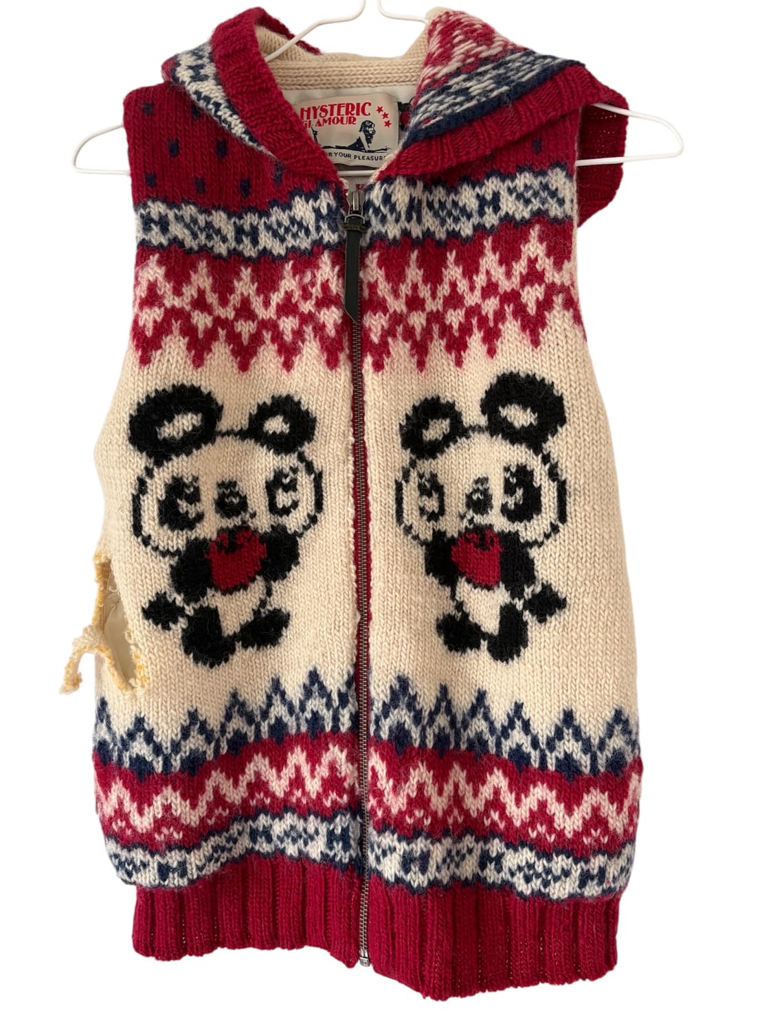 Hysteric Glamour 판다 자카드 후드 니트 베스트 상품이미지3