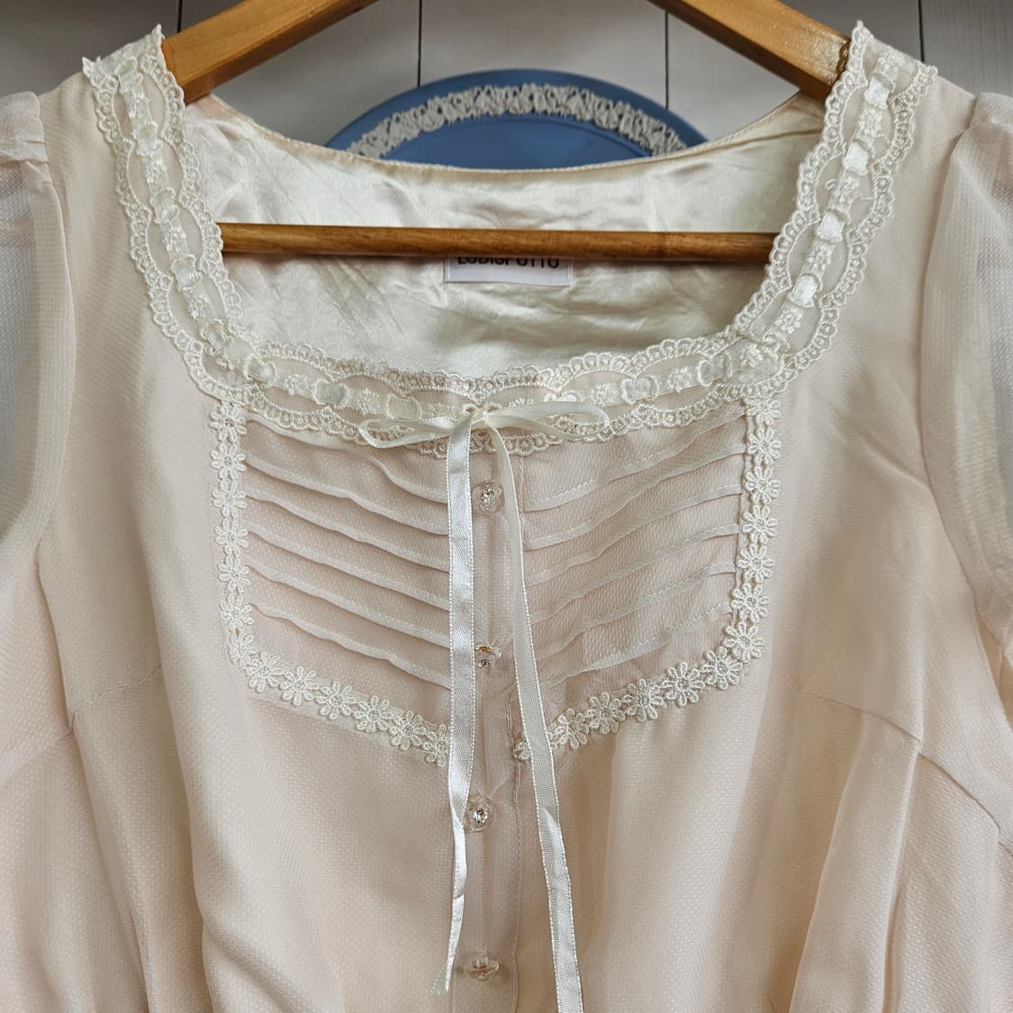 LODISPOTTO 레이스 플라워 자수 쉬폰 원피스 상품이미지4