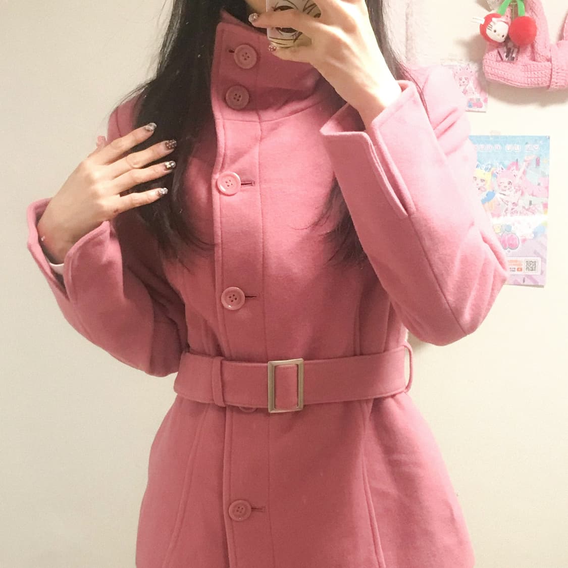빈티지 벨트 코트 히메갸루 로걀 달천깔 라떼 페어리 공겜여주 고딕 상품이미지1
