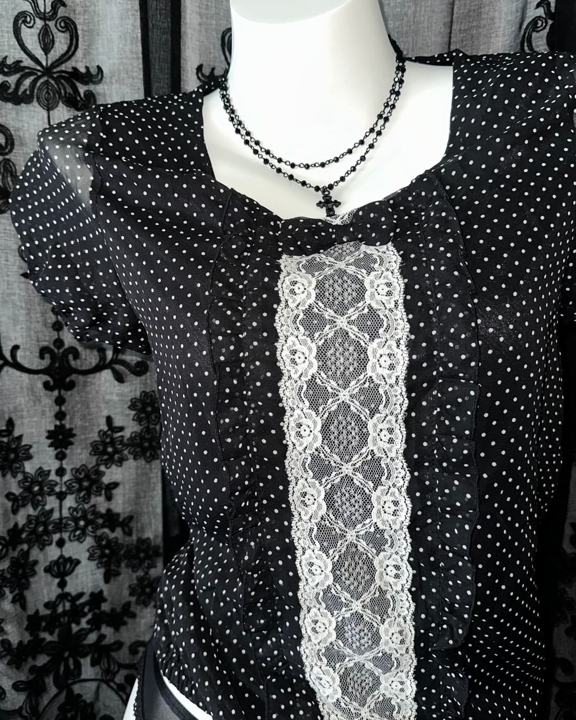 black dot ribbon blouse 상품이미지2