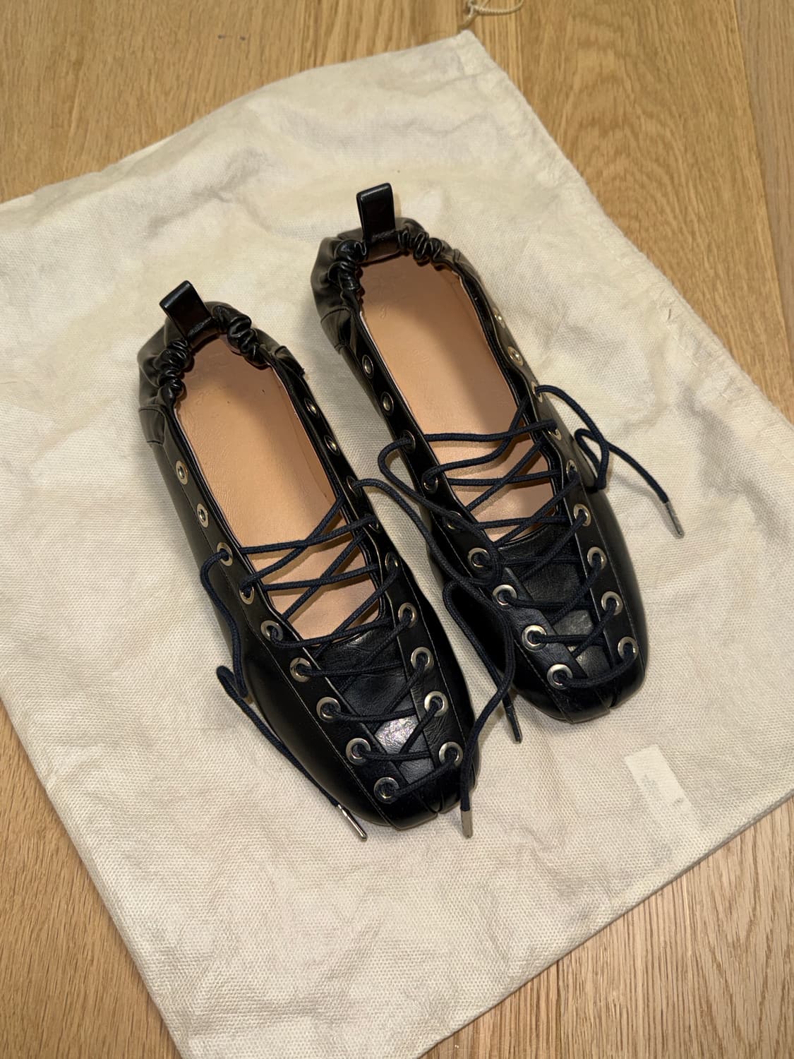 [오늘만이가격]GANNI 가니 레이스 업 발레리나 슈즈 상품이미지4