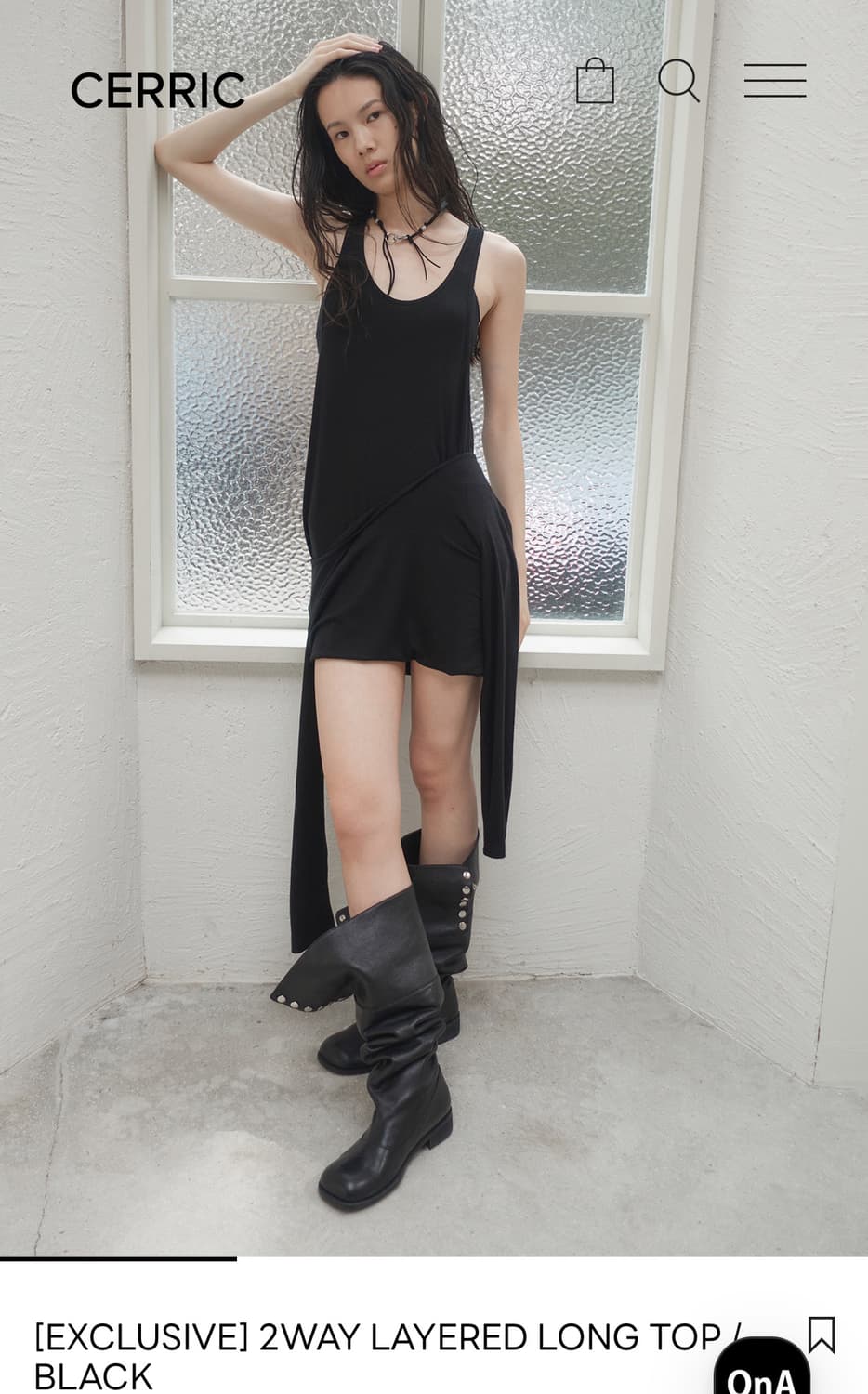 2WAY LAYERED LONG TOP / BLACK 상품이미지2